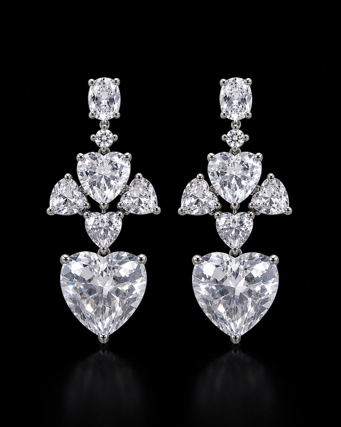 Heart Cascade Earrings
