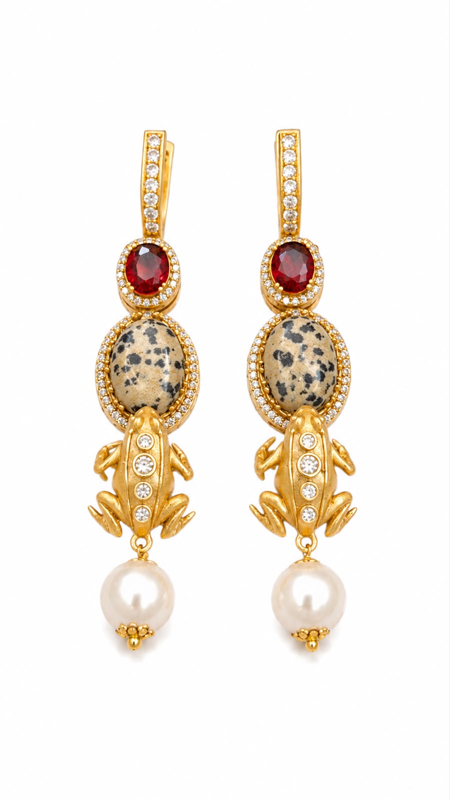Royal Frog Drop Earrings