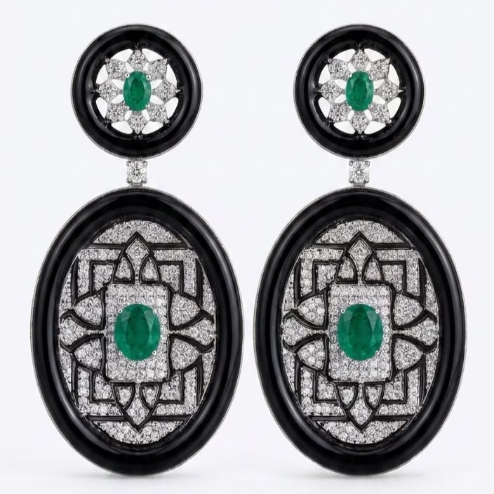 Vintage Emerald Majesty Earrings