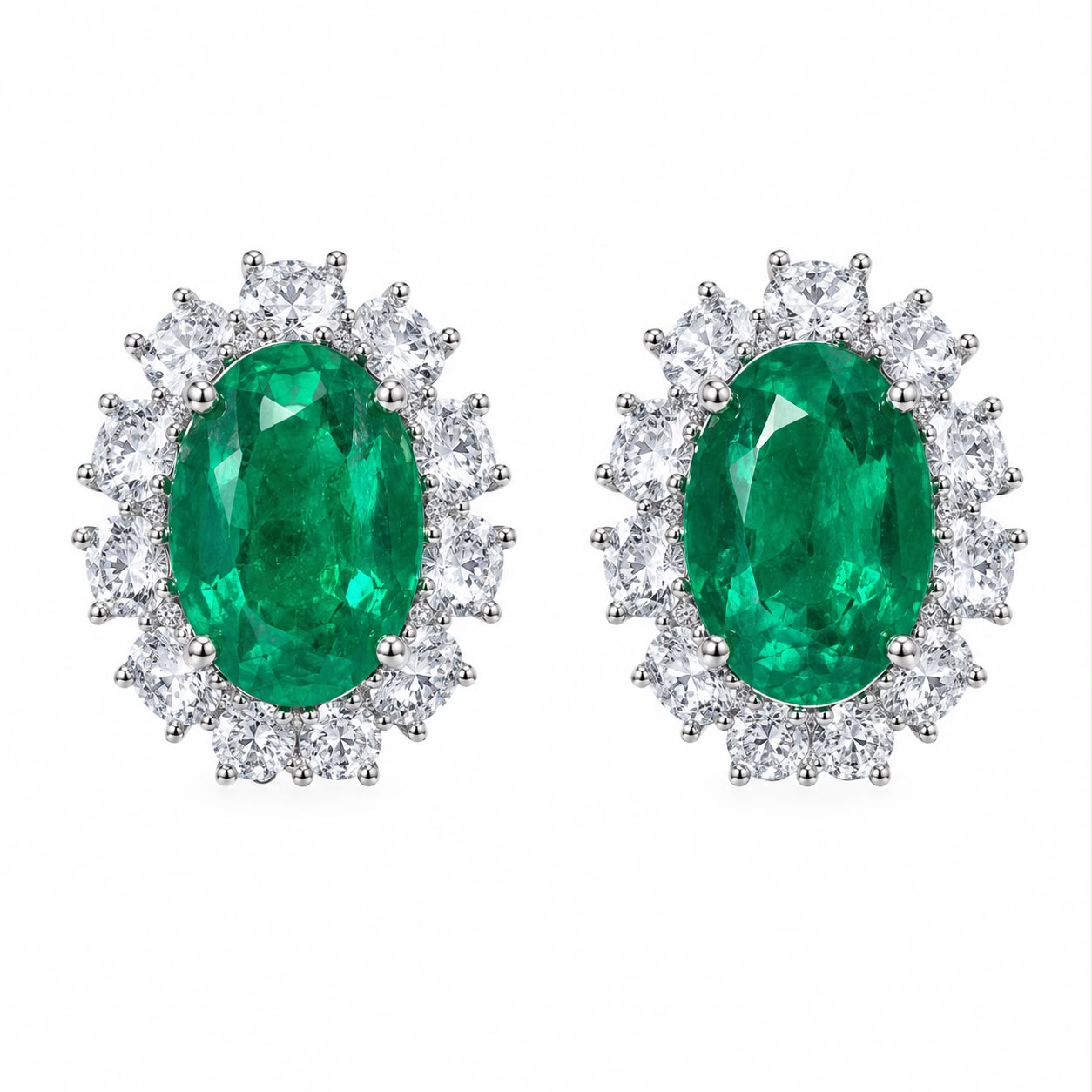 Emerald Oval Studs