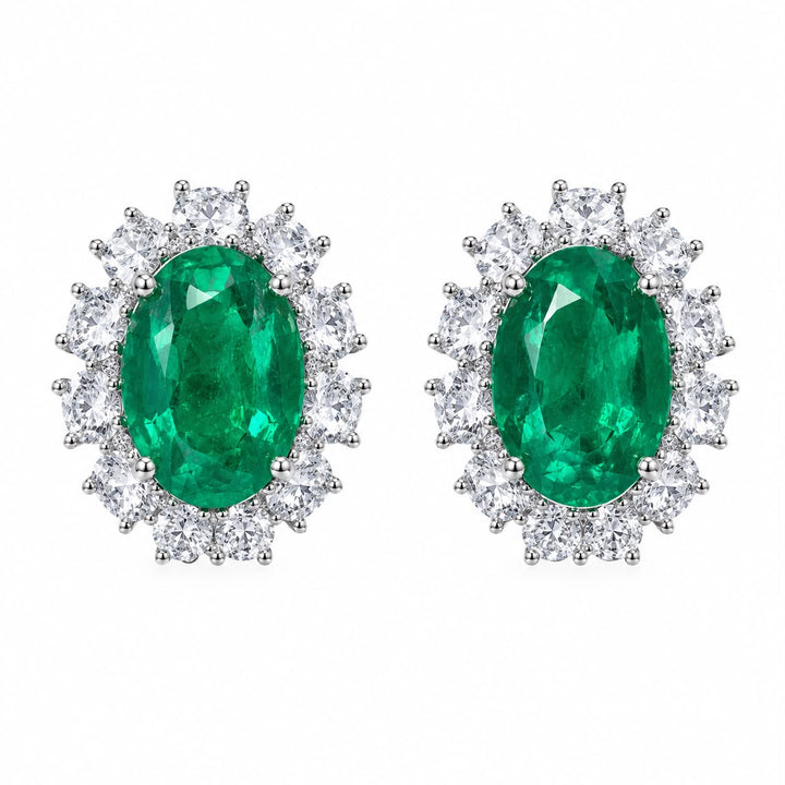 Emerald Oval Studs