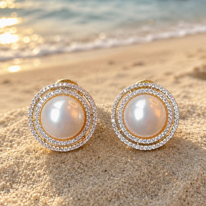 Stud Shell Pearl Earrings