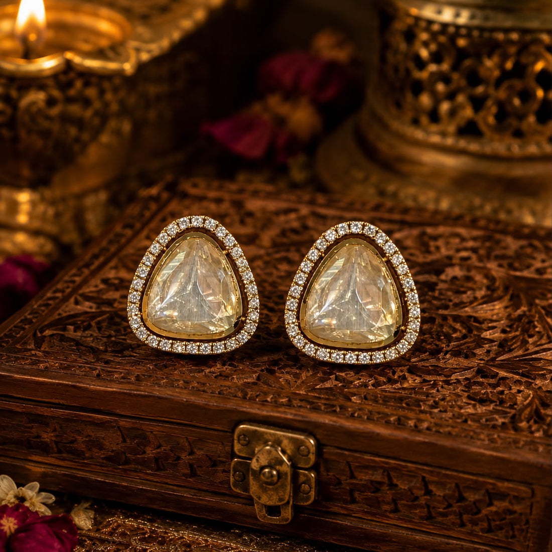 Triveni Moissanite Studs
