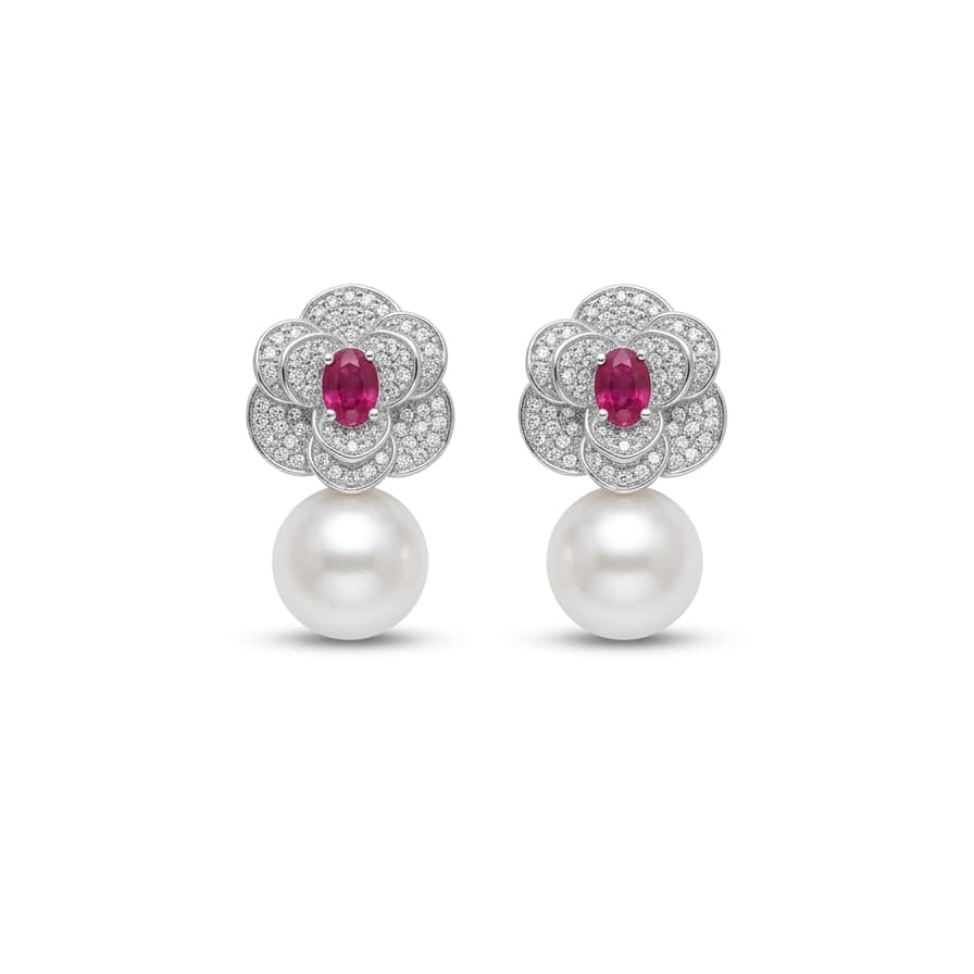 Emerald Pearl Blossom Earring