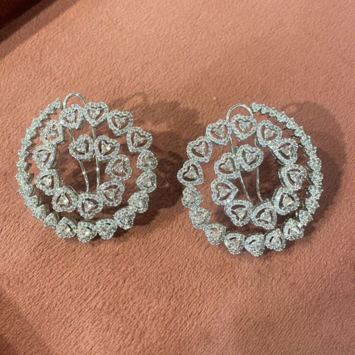 Circular Heart Shape Over Size Studs