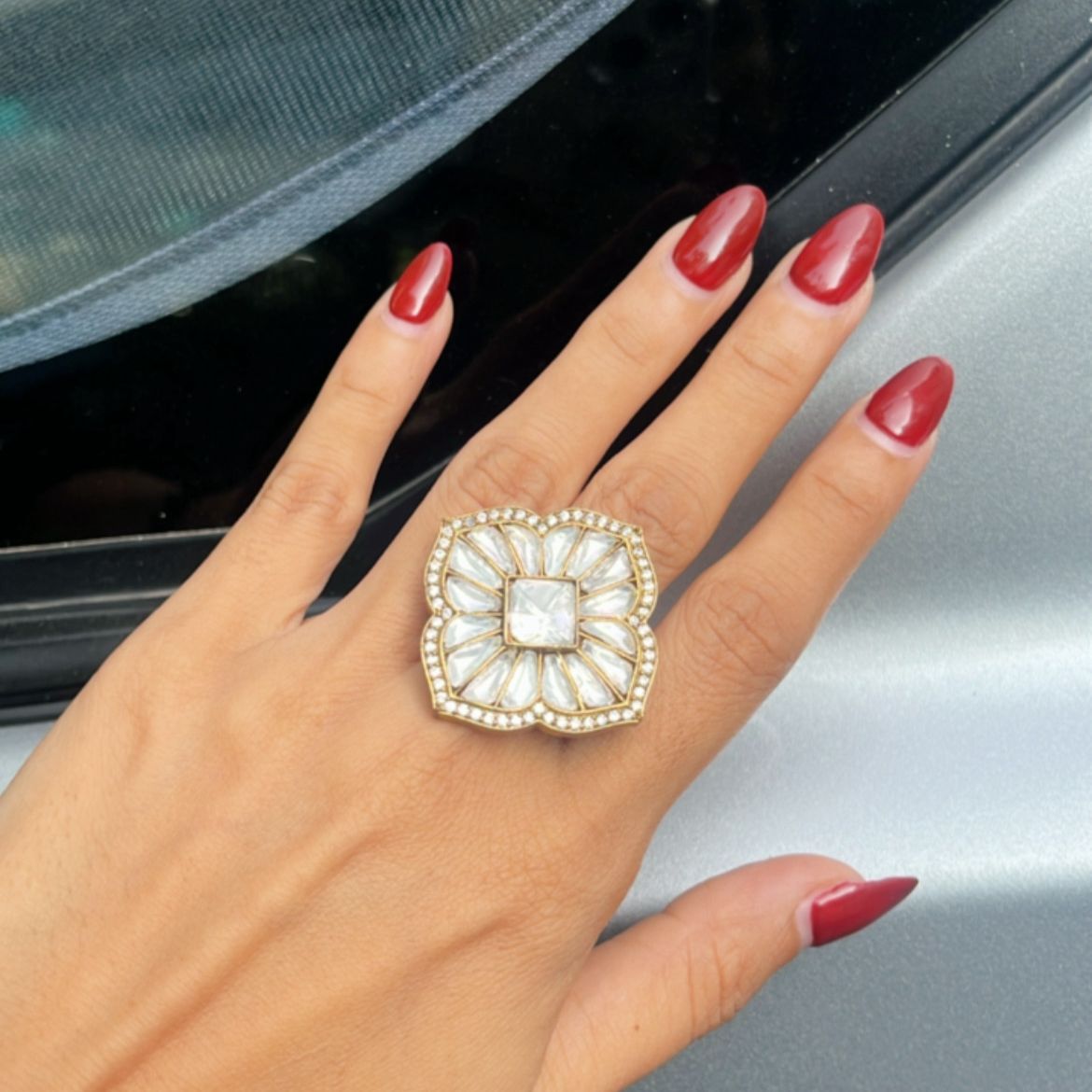 Royal Petal Square Ring