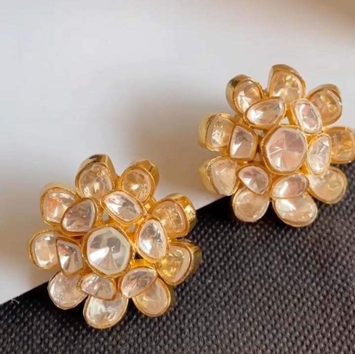 Polki Blossom Studs