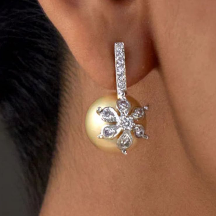 Pearl Floral Drop Earring