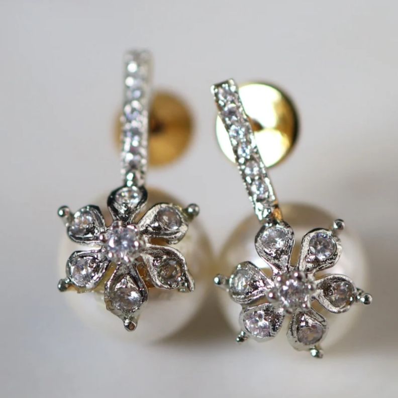 Pearl Floral Drop Earring