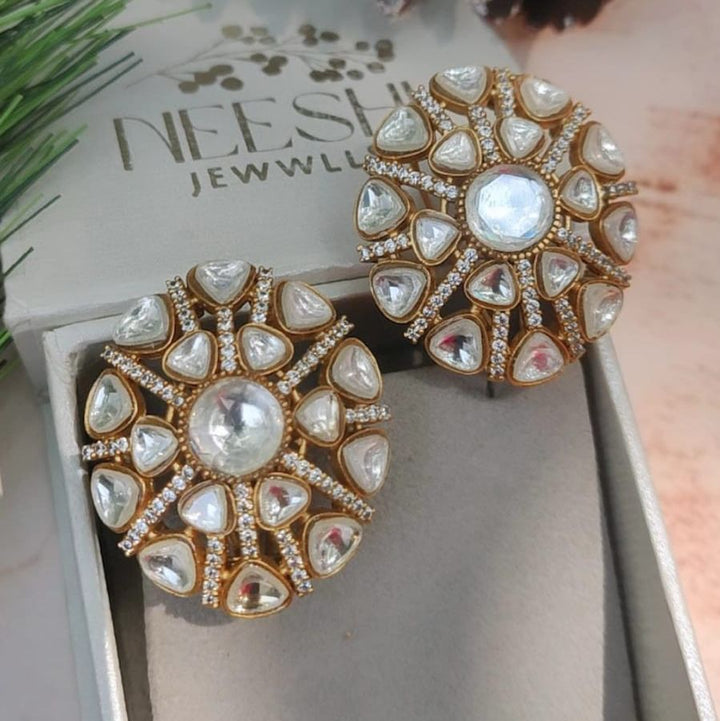 Kundan Sunburst Stud Earring