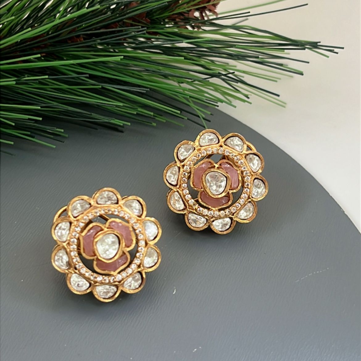 Polki Petal Studs