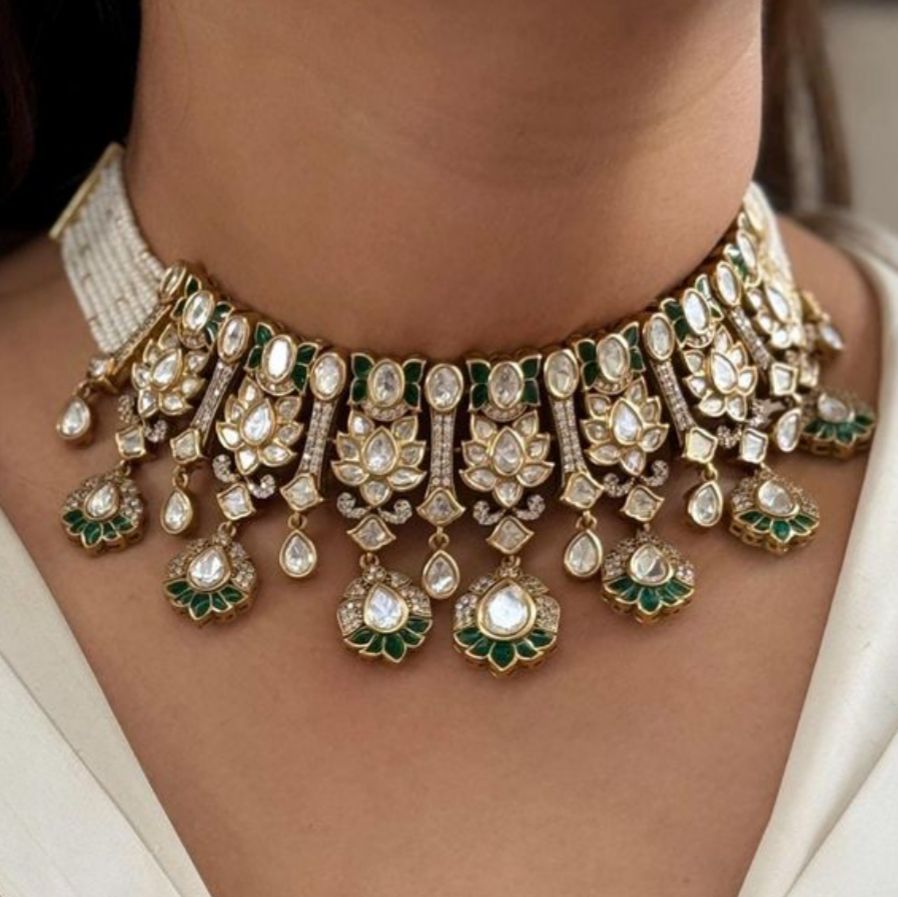 Kundan Emerald Choker