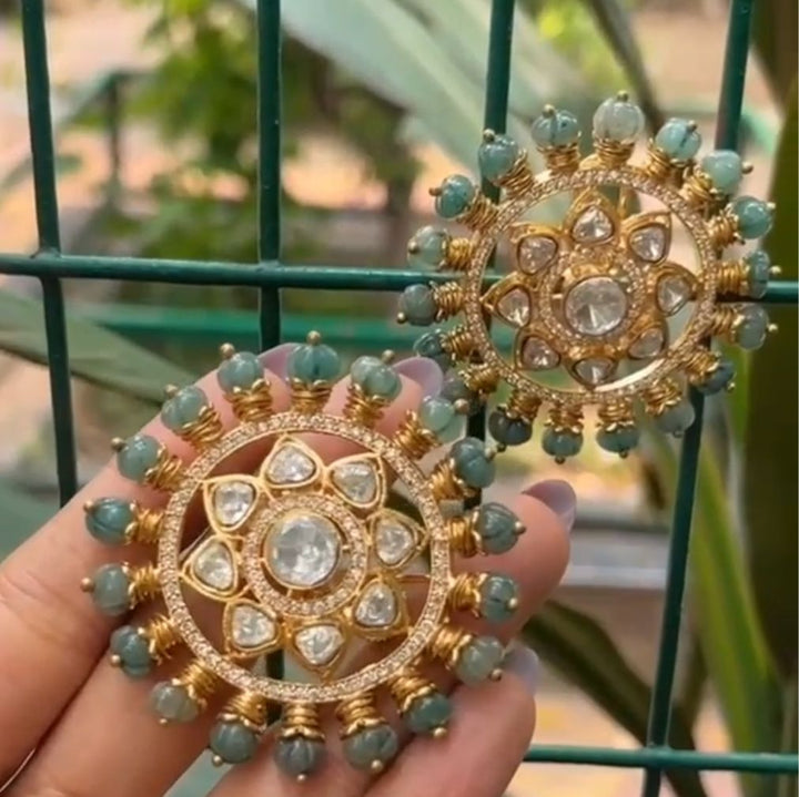 Royal Emerald Jadau Studs