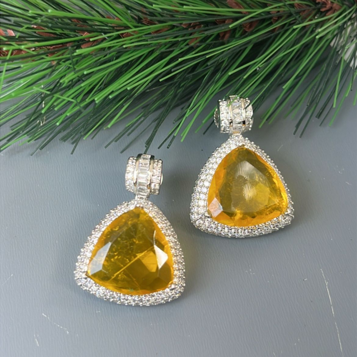 Semiprecious Halo Earrings