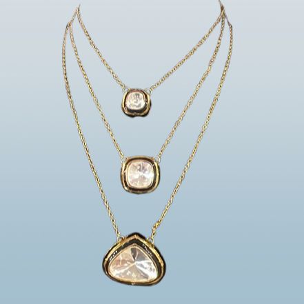 Geometric Kundan Layered Necklace