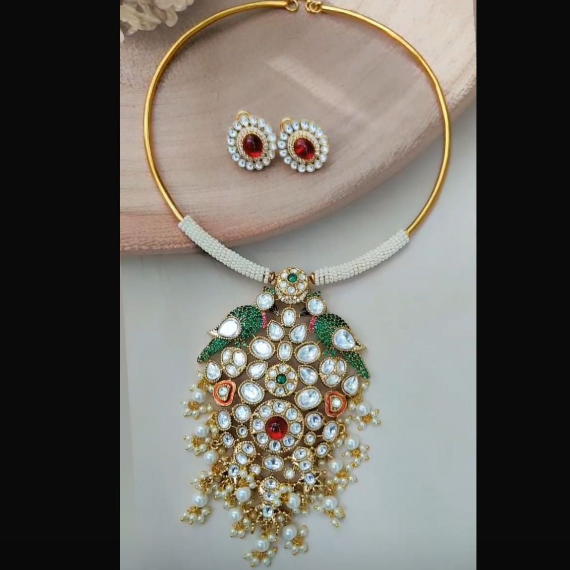 Royal Peacock Kundan Necklace Set