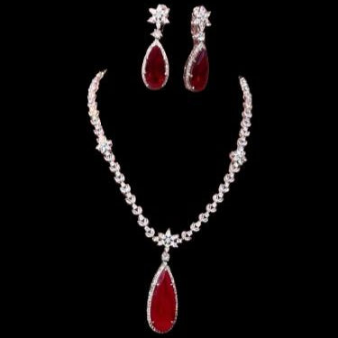 Ruby & Diamond Pendant Set