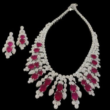 Ruby and Diamond Necklace Set.