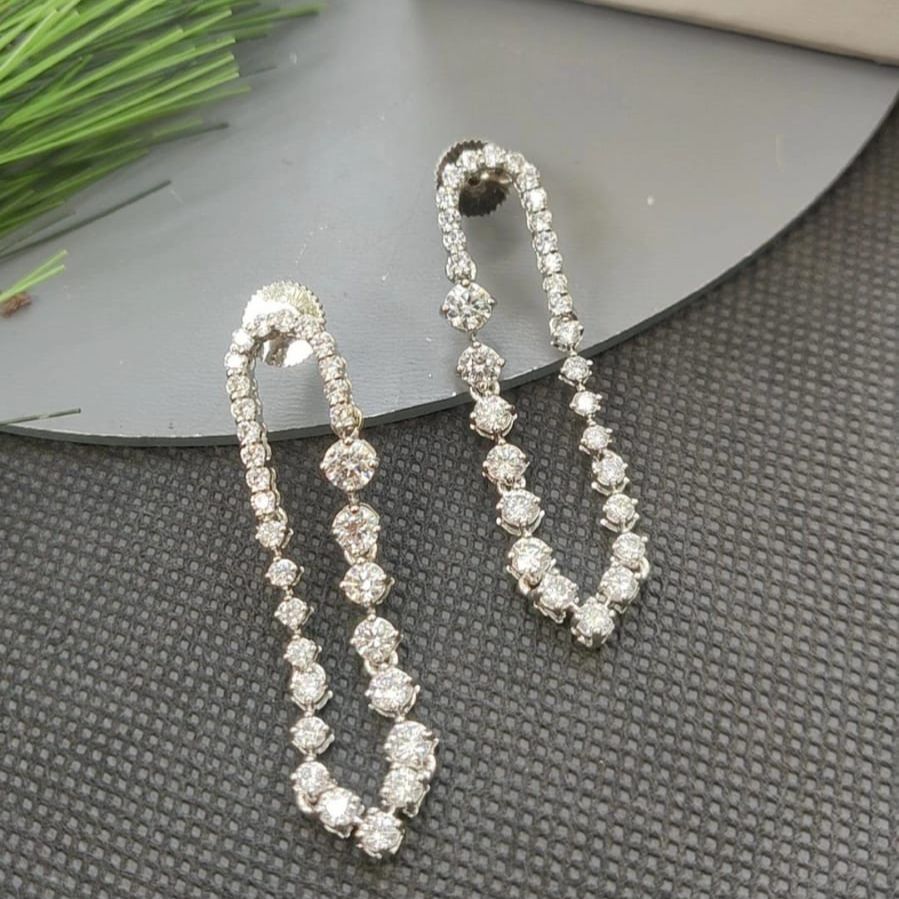 Diamond Loop Drop Earrings