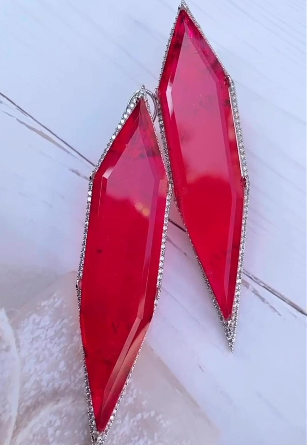 Crystal Edge Prism Earrings