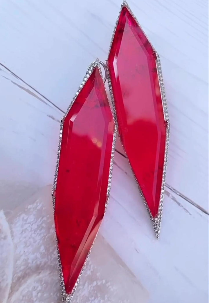 Crystal Edge Prism Earrings