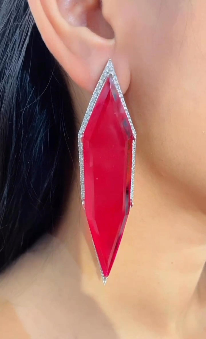 Crystal Edge Prism Earrings