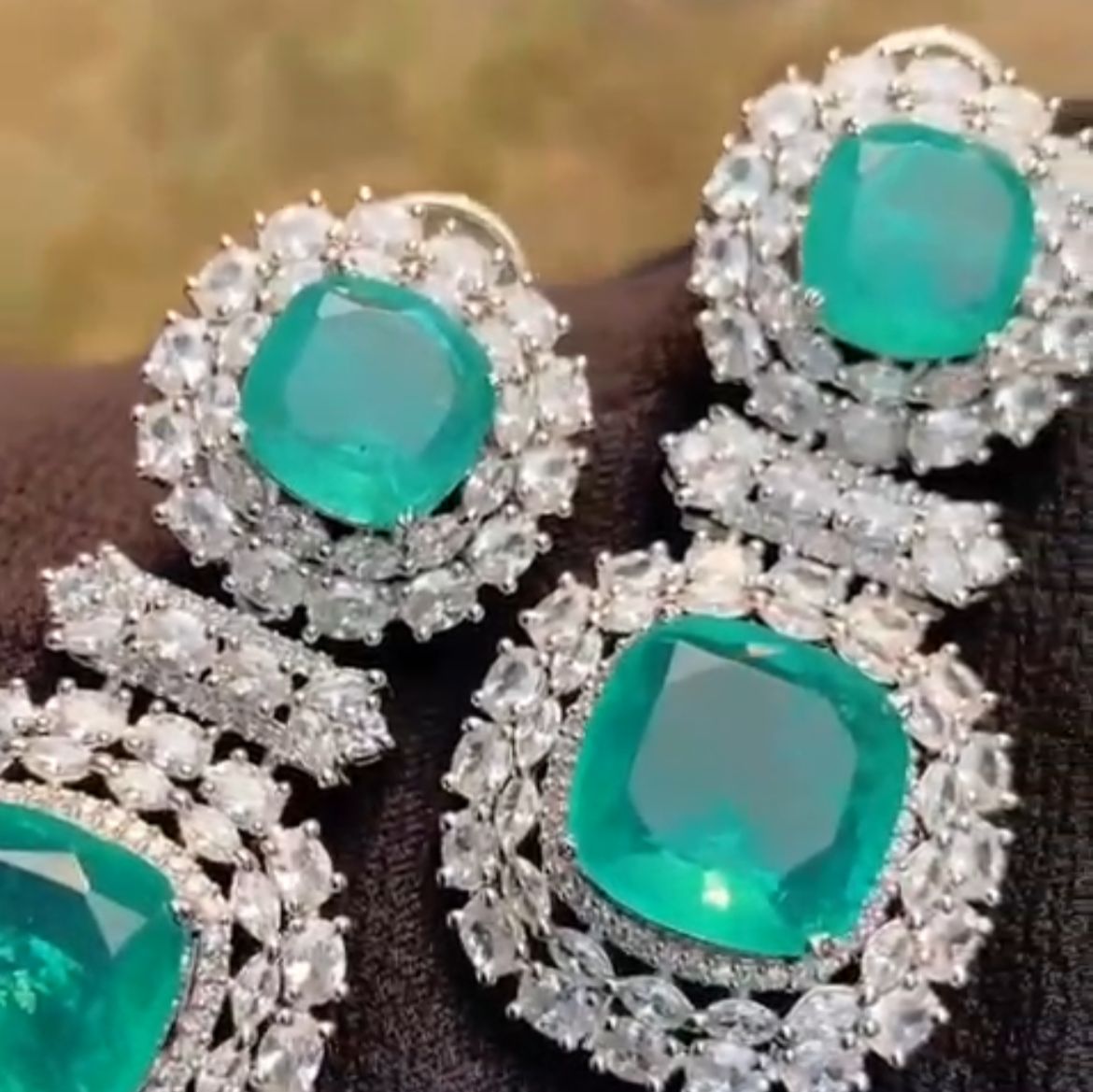 Regal Halo Drop Earrings.