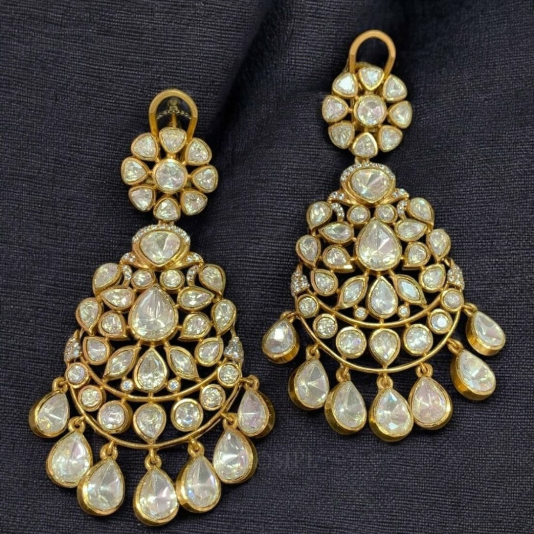 Polki Chandbali Earrings