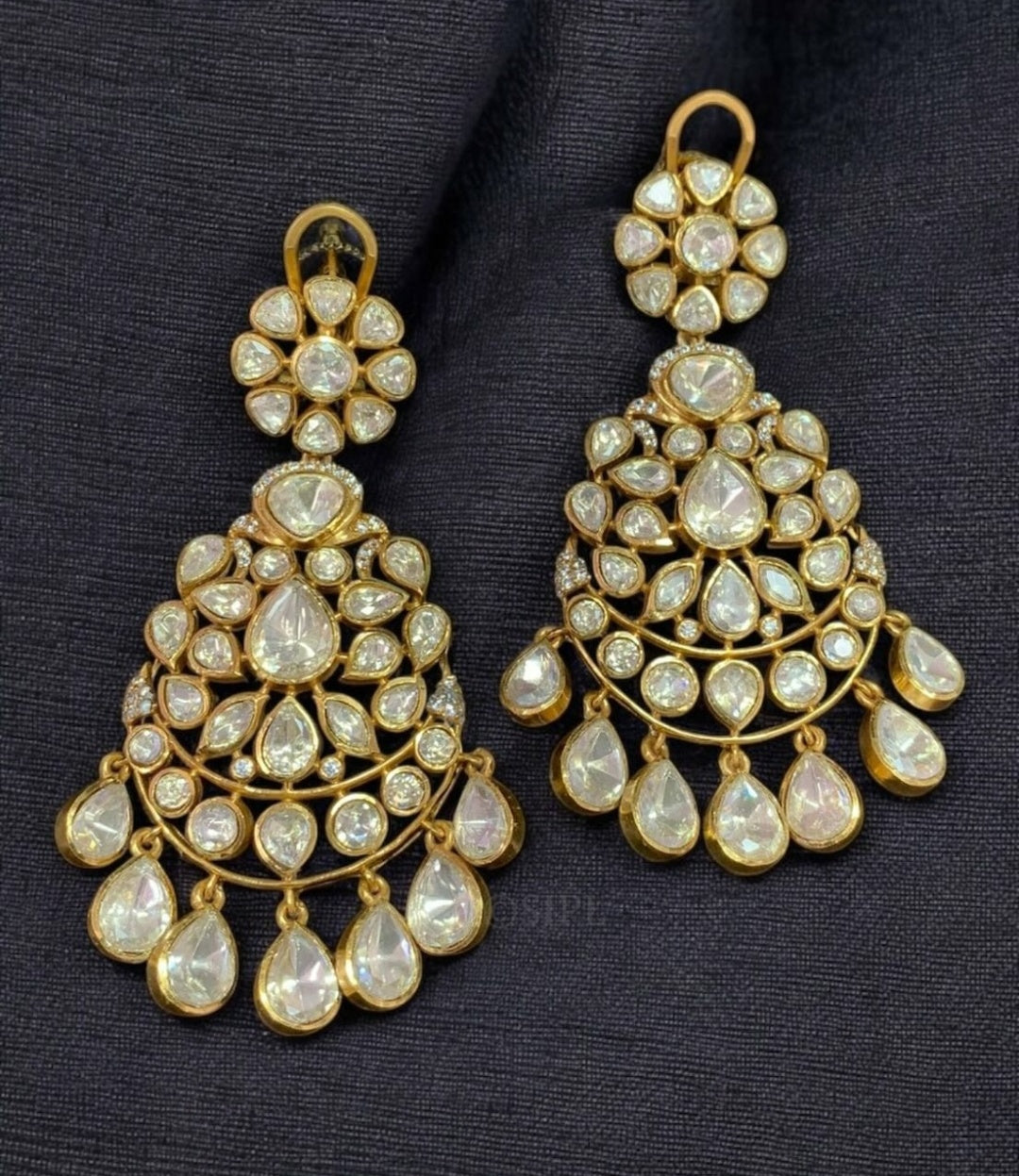 Polki Chandbali Earrings
