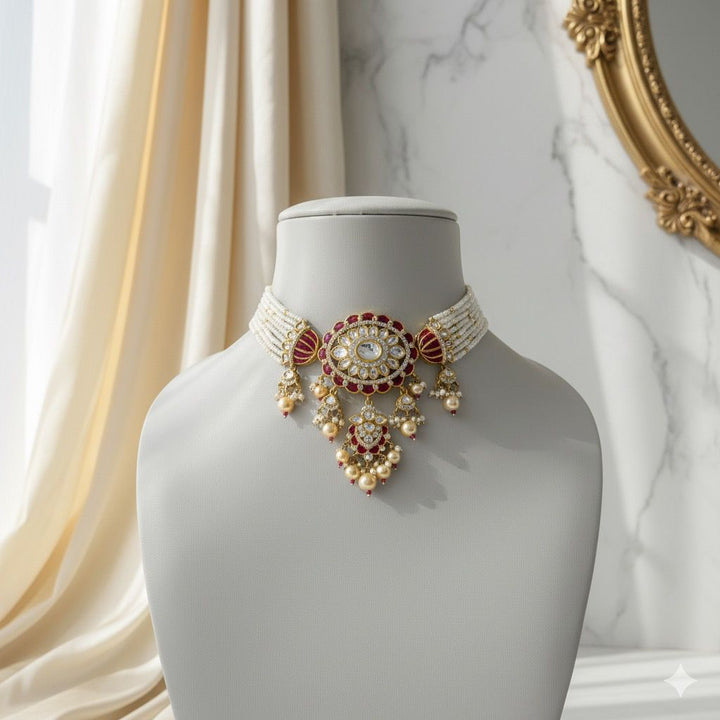 Regal Pearl Medallion Choker