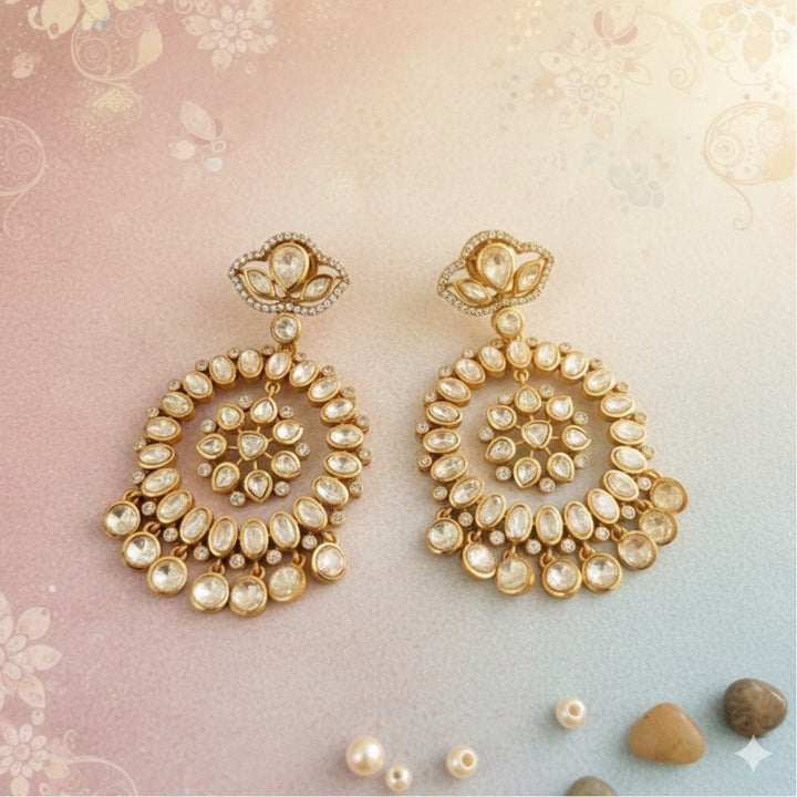 Polki Circular Drop Earrings