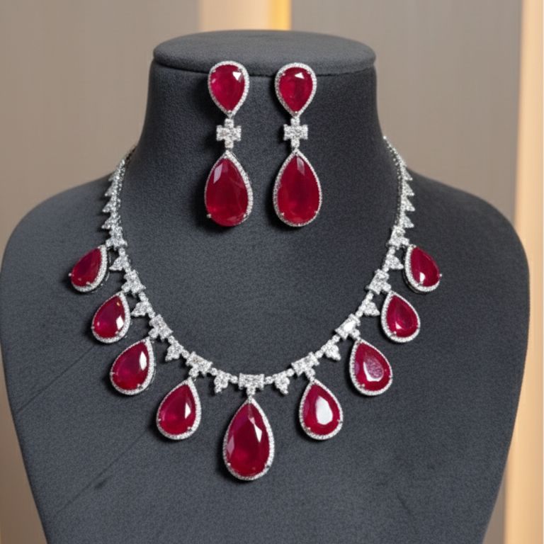 Ruby Drop Necklace