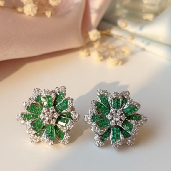 Emerald Bloom Studs