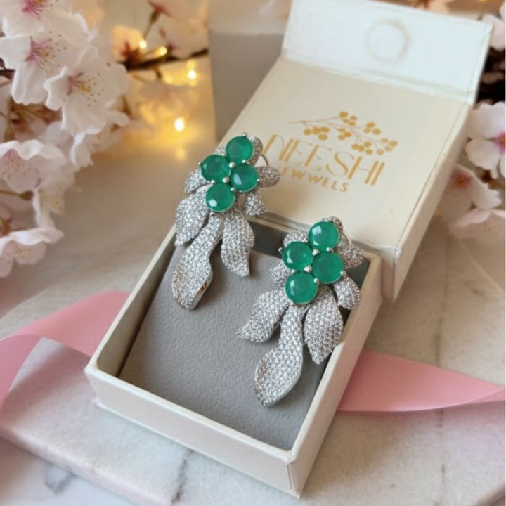 Emerald Bloom Cascade Earrings