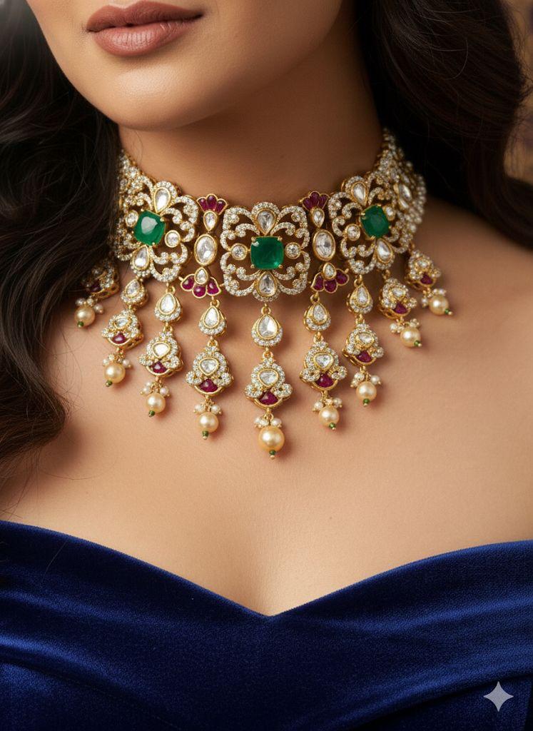 Emerald Pearl Royal Choker