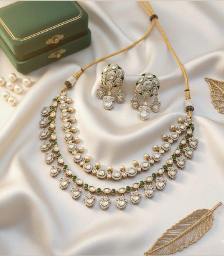 Royal Kundan Heart Cascade