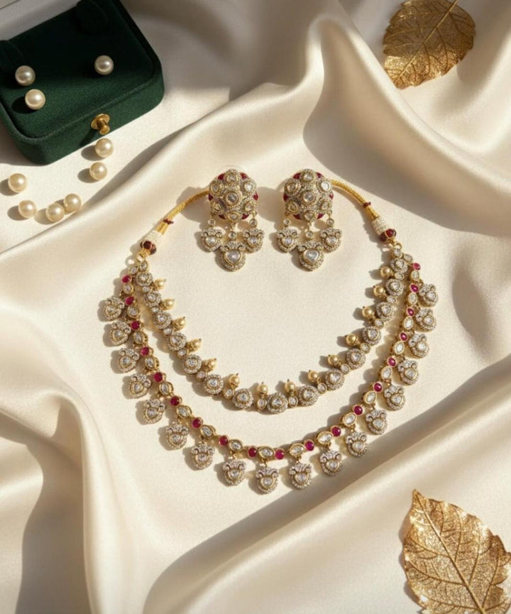 Royal Kundan Heart Cascade