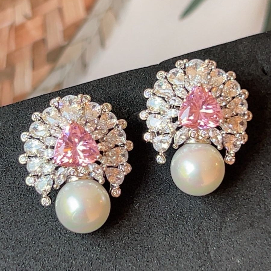 Ruby Pearl Bloom Earrings