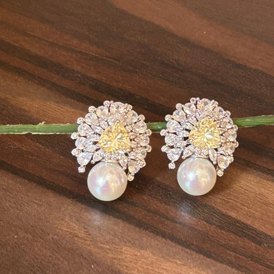 Ruby Pearl Bloom Earrings