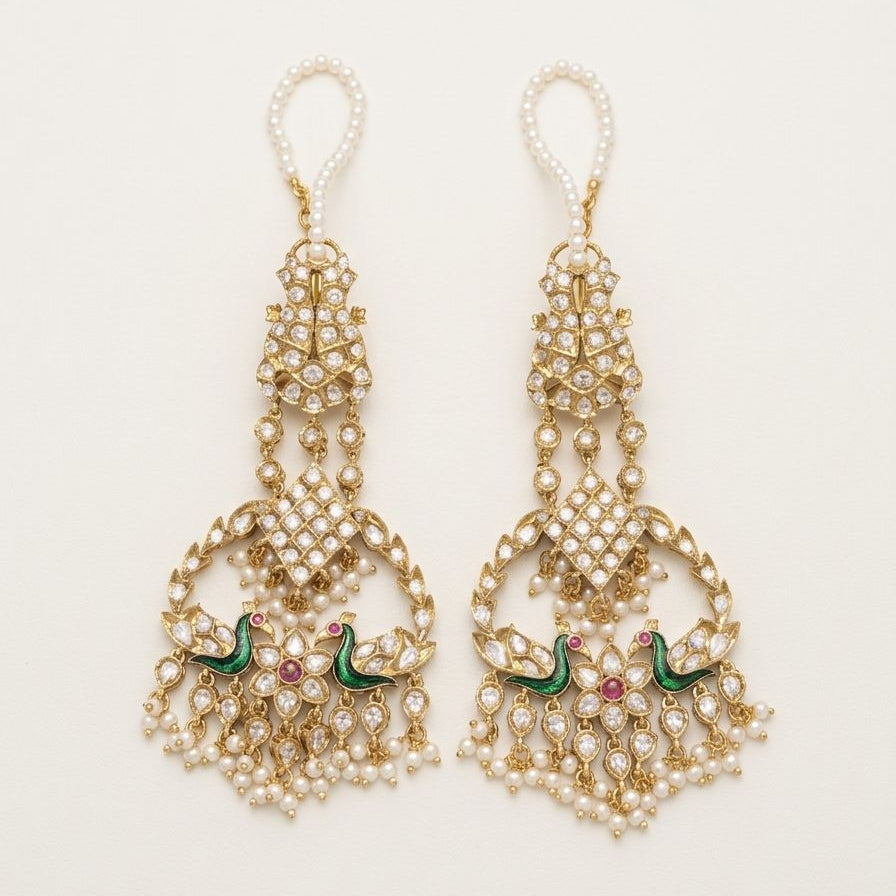 Peacock Pearl Chandbalis