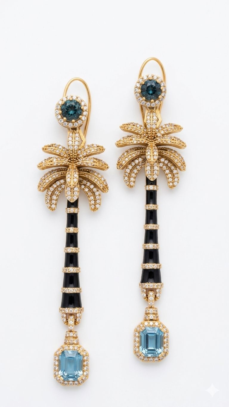 Palm Cascade Drop Earrings