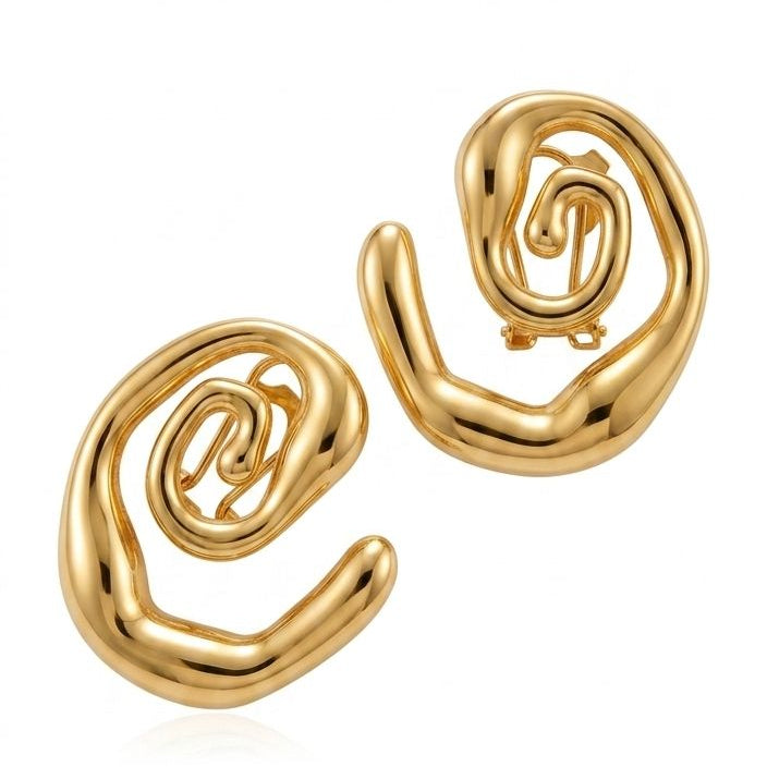 Sculptural Swirl Studs