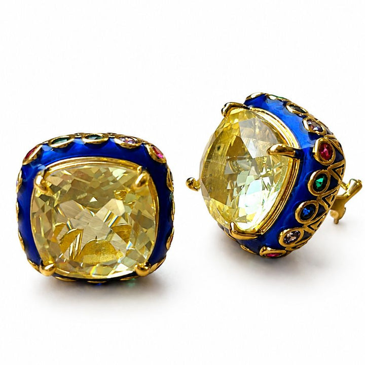 Celestial Cushion Stud Earrings