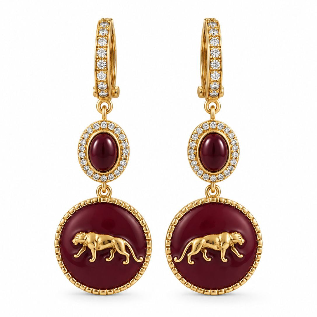 Royal Tiger Drop Earrings