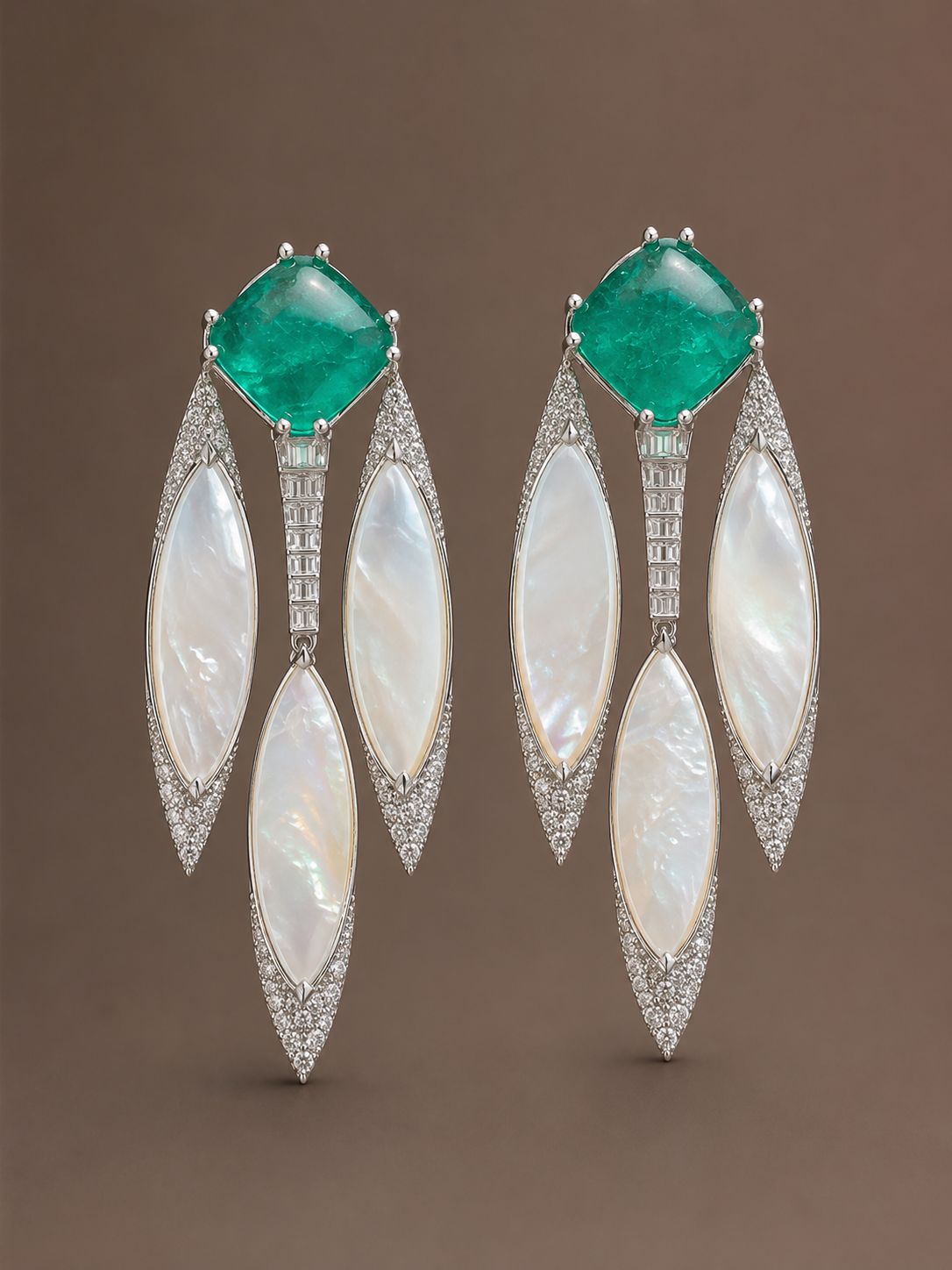 Emerald Cascade Statement Earrings