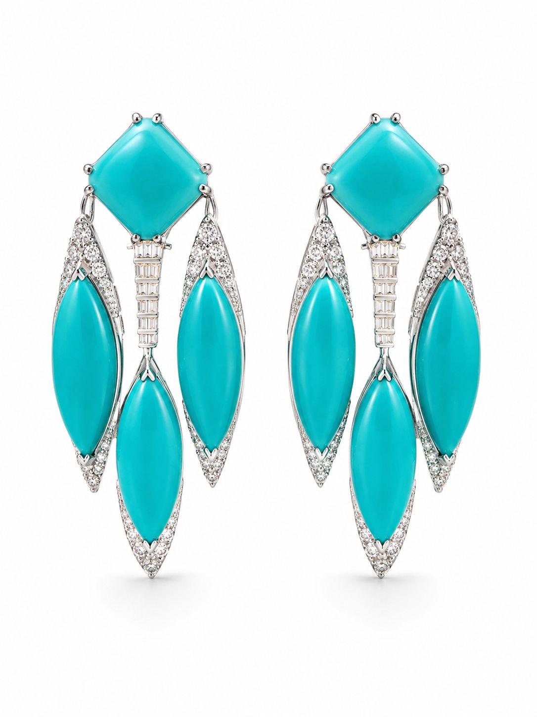 Emerald Cascade Statement Earrings