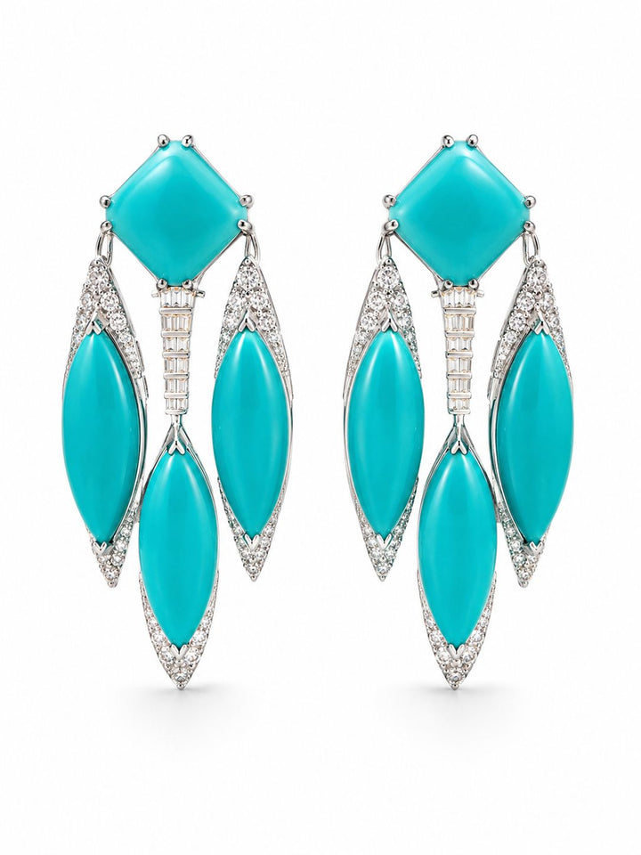 Emerald Cascade Statement Earrings