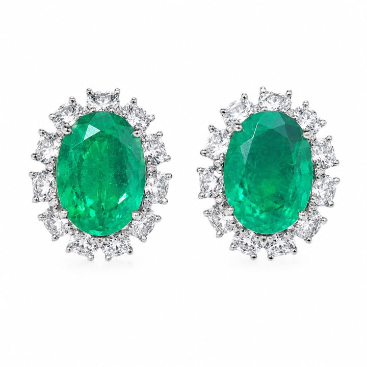 Emerald Oval Studs