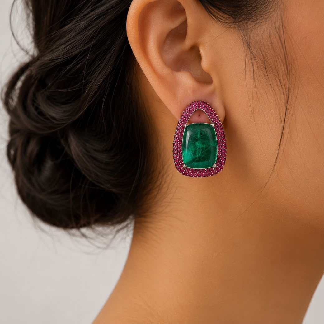 Cushion Halo Studs