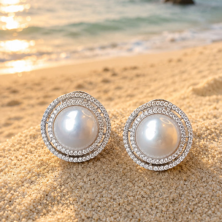 Stud Shell Pearl Earrings